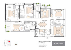 Manglam 4 BHK floor plan