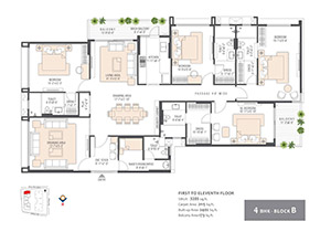 4 BHK floor plan