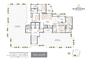 4 BHK key floor plan