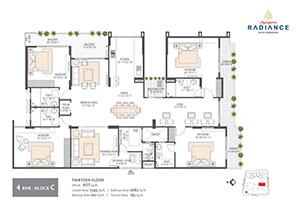 4 BHK floor plan