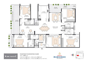 Manglam 4 BHK key floor plan